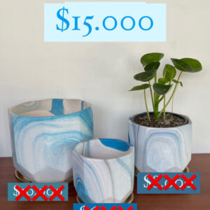 Trio de macetas Azul
